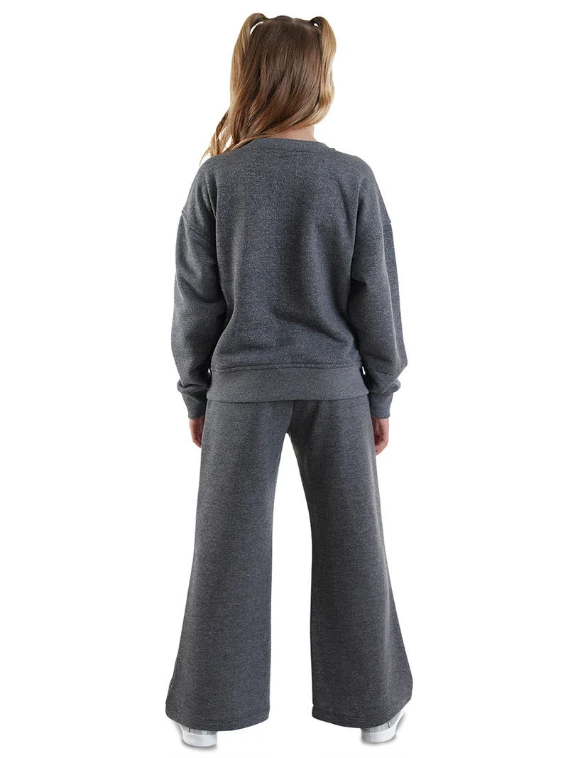 دينوكيدس بدلة رياضية للبنات بتصميم وحيد القرن باللون الرمادي